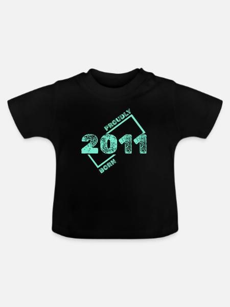 2011 - Baby Bio-T-Shirt mit Rundhals - Schwarz