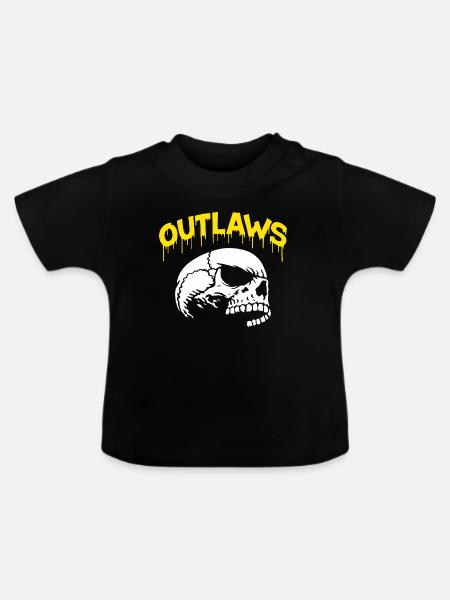 Outlaws Skulls Drip Graphic - Baby Bio-T-Shirt mit Rundhals - Schwarz
