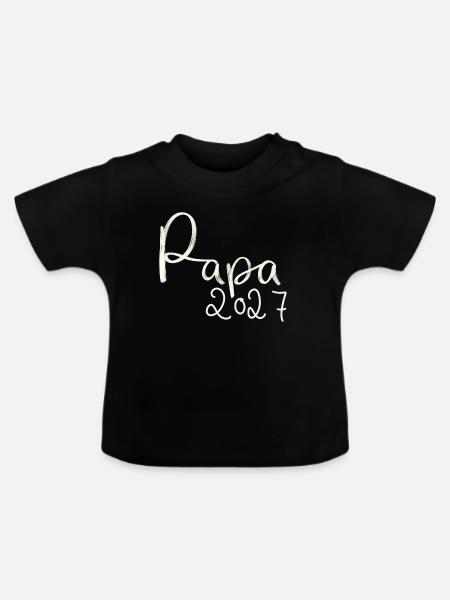 Papa 2027 - Baby Bio-T-Shirt mit Rundhals - Schwarz