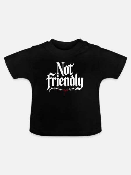 Not Friendly Introvertiert Antisocial Einzelgänger - Baby Bio-T-Shirt mit Rundhals - Schwarz