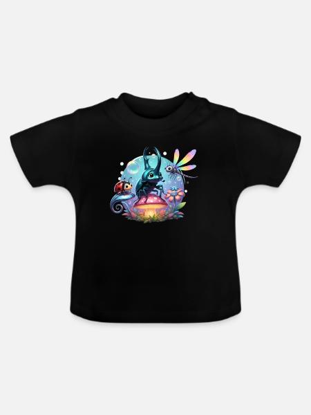 Cute Metallic Scarab and Friends - Baby Bio-T-Shirt mit Rundhals - Schwarz