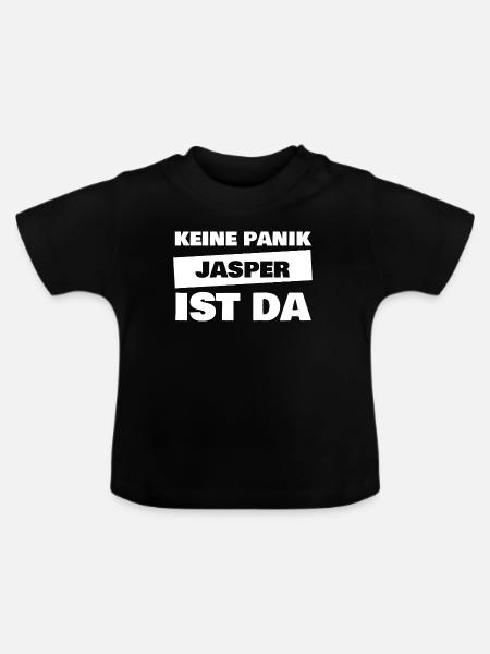Jasper als Name - Baby Bio-T-Shirt mit Rundhals - Schwarz