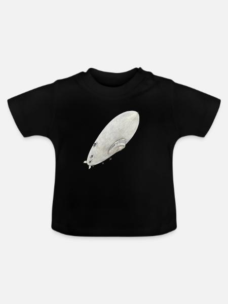Deutsches Zeppelin – Ikone der Luftfahrtgeschichte - Baby Bio-T-Shirt mit Rundhals - Schwarz
