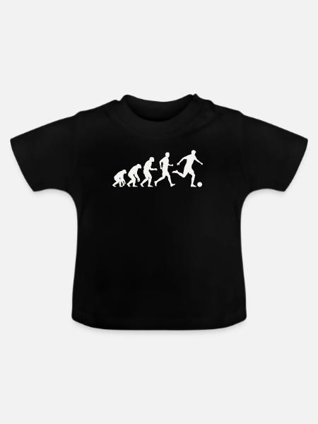 Fußball Evolution Silhouette Fußballer Entwicklung - Baby Bio-T-Shirt mit Rundhals - Schwarz