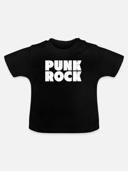 Punkrock Mutige Typografie - Baby Bio-T-Shirt mit Rundhals - Schwarz