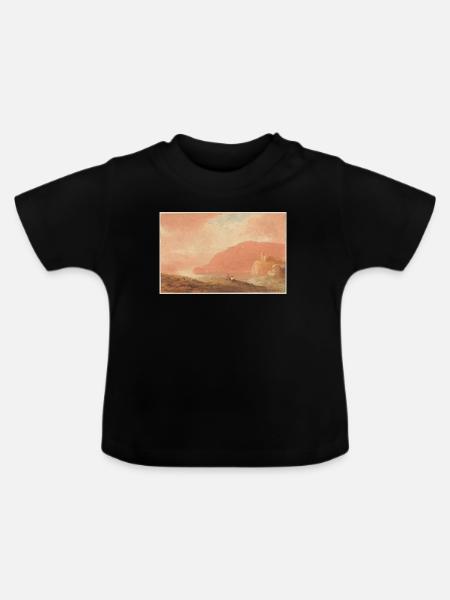 Burg an einem Fluss - Baby Bio-T-Shirt mit Rundhals - Schwarz