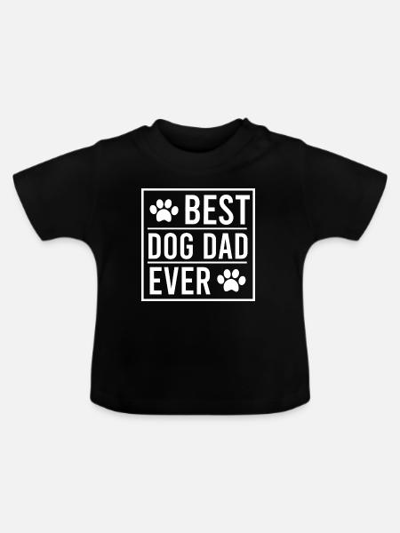 Best dog Dad ever - Baby Bio-T-Shirt mit Rundhals - Schwarz