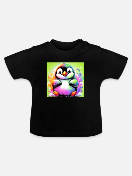 Pinguin - Baby Bio-T-Shirt mit Rundhals - Schwarz