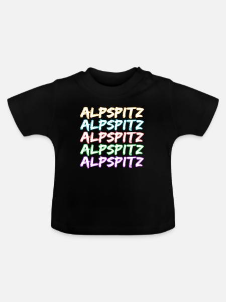 Alpspitz als Bergsteigen - Baby Bio-T-Shirt mit Rundhals - Schwarz