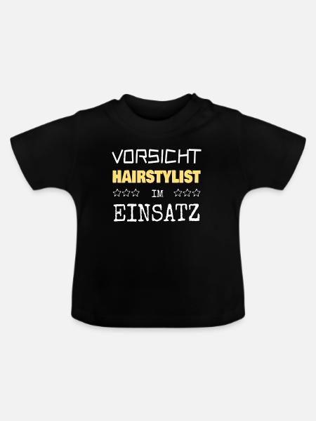 Beruf Hairstylist - Baby Bio-T-Shirt mit Rundhals - Schwarz