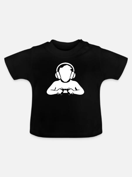 Spiel Skizze - Baby Bio-T-Shirt mit Rundhals - Schwarz