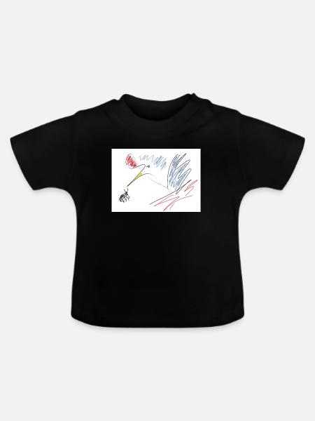 Schau genau da! - Baby Bio-T-Shirt mit Rundhals - Schwarz
