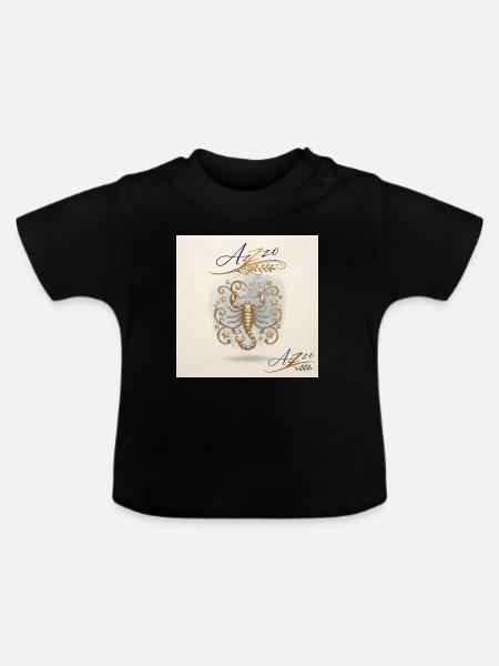 Goldener Skorpion Sternenzauber - Baby Bio-T-Shirt mit Rundhals - Schwarz