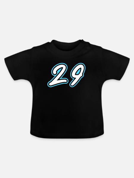 29 Zahl symbol - Baby Bio-T-Shirt mit Rundhals - Schwarz