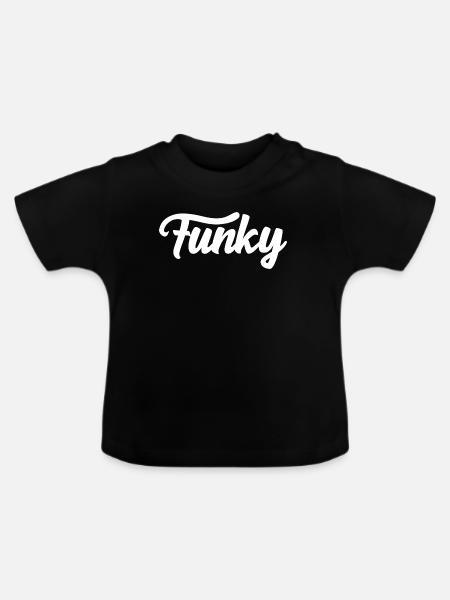 Funky Musik-Logo - Baby Bio-T-Shirt mit Rundhals - Schwarz
