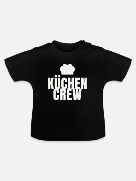 Kuechen Crew Koch Gastro Restaurant Kochmütze - Baby Bio-T-Shirt mit Rundhals - Schwarz