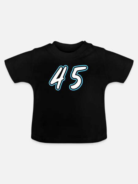 45 Zahl symbol - Baby Bio-T-Shirt mit Rundhals - Schwarz