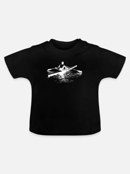 Ruderer Skizze - Baby Bio-T-Shirt mit Rundhals - Schwarz