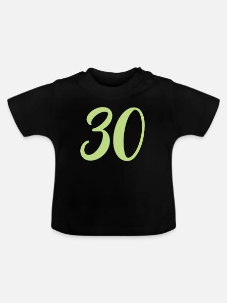 30 Zahl - Baby Bio-T-Shirt mit Rundhals - Schwarz