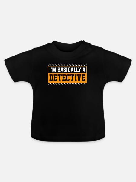Detektiv - Baby Bio-T-Shirt mit Rundhals - Schwarz