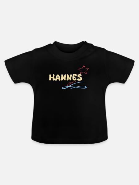 Sterne Hannes - Baby Bio-T-Shirt mit Rundhals - Schwarz