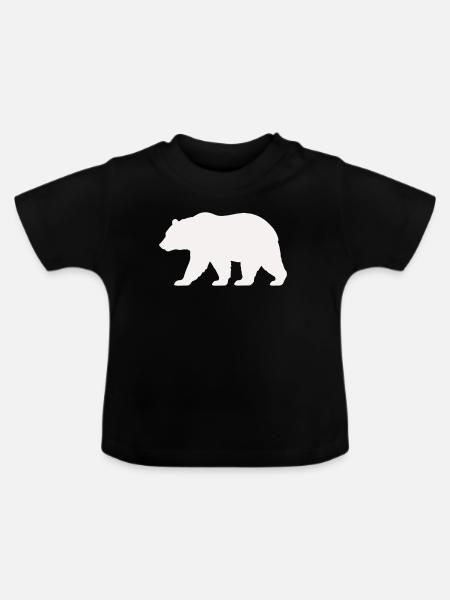 Bär Silhouette - Baby Bio-T-Shirt mit Rundhals - Schwarz