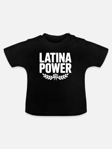 Latina-Macht - Baby Bio-T-Shirt mit Rundhals - Schwarz