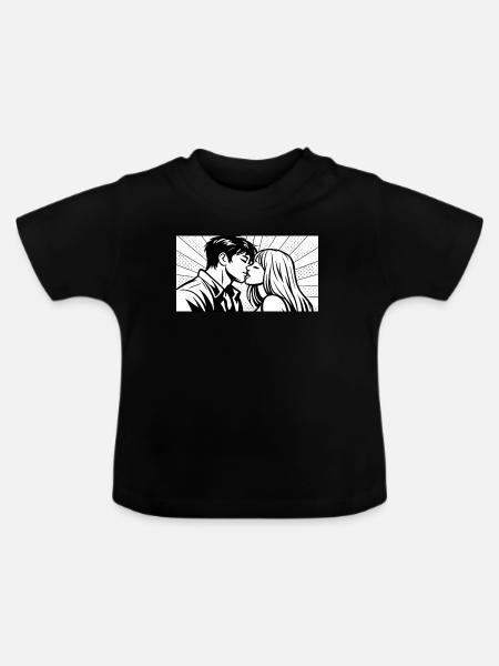 love in motion - Baby Bio-T-Shirt mit Rundhals - Schwarz