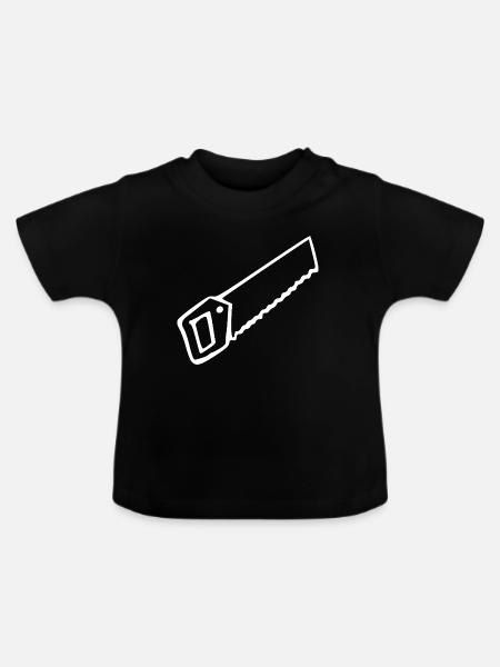 Säge Werkzeug Geschenk Handwerker Einzug - Baby Bio-T-Shirt mit Rundhals - Schwarz