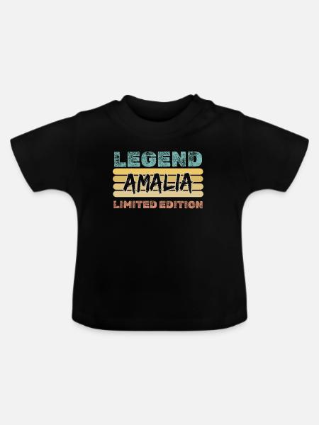 Geschenk für Amalia - Baby Bio-T-Shirt mit Rundhals - Schwarz