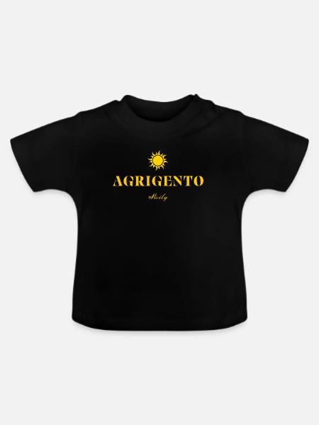 Logo von Agrigento Suncrest Sizilien - Baby Bio-T-Shirt mit Rundhals - Schwarz