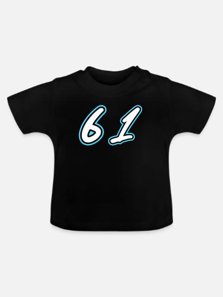 61 Zahl symbol - Baby Bio-T-Shirt mit Rundhals - Schwarz