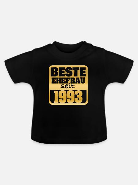 Verheiratet 1993 - Baby Bio-T-Shirt mit Rundhals - Schwarz