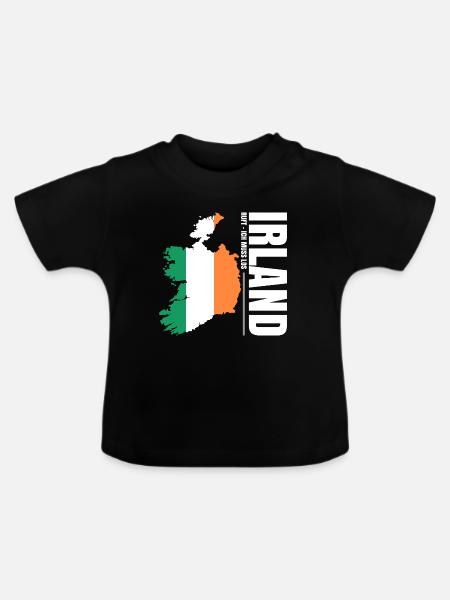 Irland Auswandern - Baby Bio-T-Shirt mit Rundhals - Schwarz