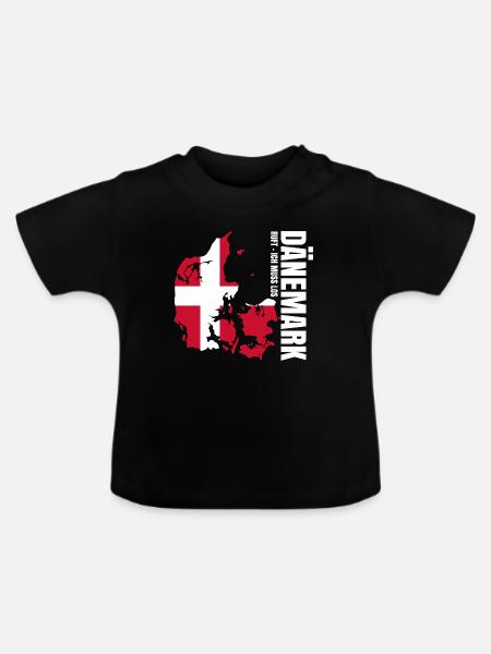 Dänemark Auswandern - Baby Bio-T-Shirt mit Rundhals - Schwarz