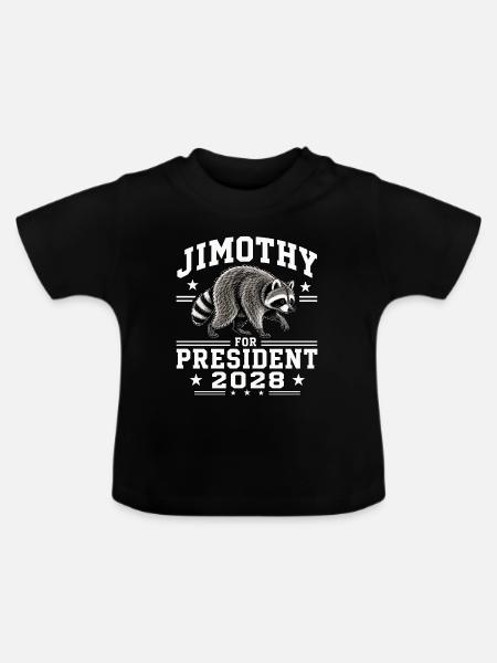 Jimothy zum Präsidenten 2028 - Baby Bio-T-Shirt mit Rundhals - Schwarz