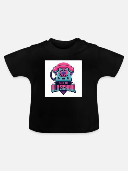 Call Me Old School - Baby Bio-T-Shirt mit Rundhals - Schwarz