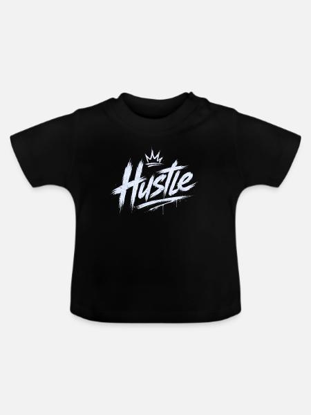 Hustle – Streetwear - Baby Bio-T-Shirt mit Rundhals - Schwarz