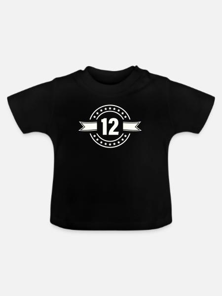 12 - Baby Bio-T-Shirt mit Rundhals - Schwarz