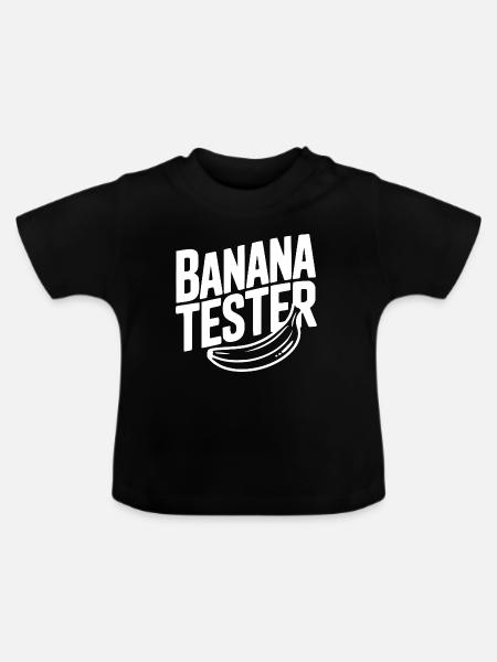 Bananentester - Baby Bio-T-Shirt mit Rundhals - Schwarz