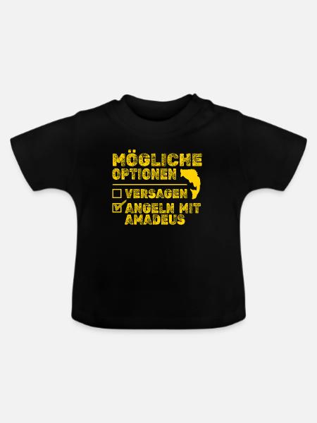 Fisch Amadeus - Baby Bio-T-Shirt mit Rundhals - Schwarz
