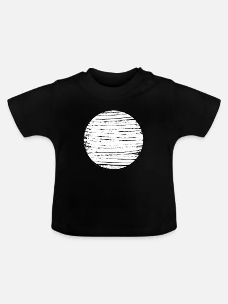 Raues Kreis-Texturmuster - Baby Bio-T-Shirt mit Rundhals - Schwarz