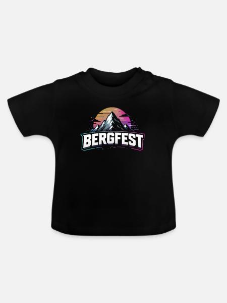 Bergfest - Baby Bio-T-Shirt mit Rundhals - Schwarz