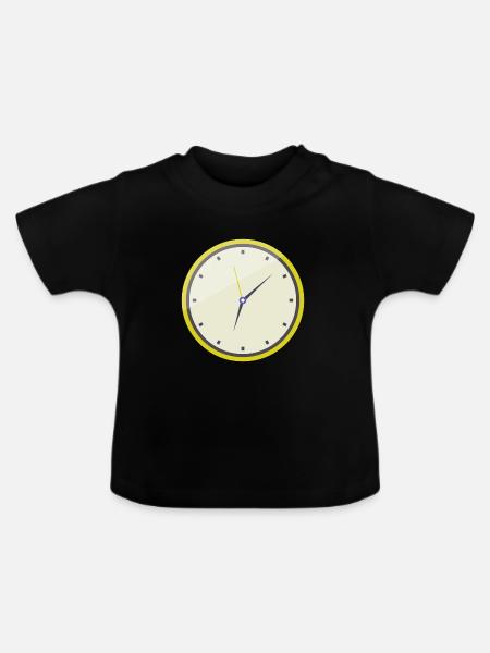 Uhr - Baby Bio-T-Shirt mit Rundhals - Schwarz