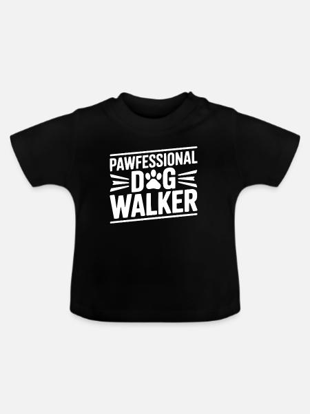 Pawfessionaler Hundespaziergänger - Baby Bio-T-Shirt mit Rundhals - Schwarz