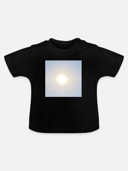 Minimalistische Sommersonne - Baby Bio-T-Shirt mit Rundhals - Schwarz
