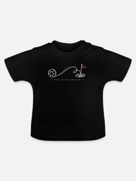 Fußballgolf One Kick Closer Shirt - Baby Bio-T-Shirt mit Rundhals - Schwarz