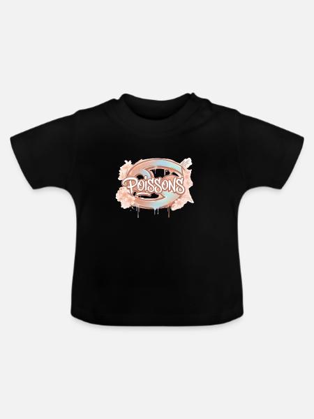 Astro Pastel Street Fish - Baby Bio-T-Shirt mit Rundhals - Schwarz
