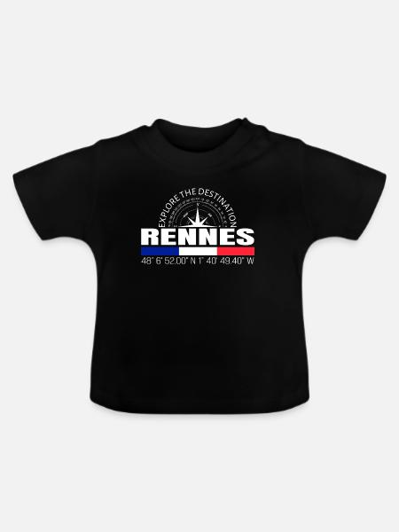 Rennes - Baby Bio-T-Shirt mit Rundhals - Schwarz