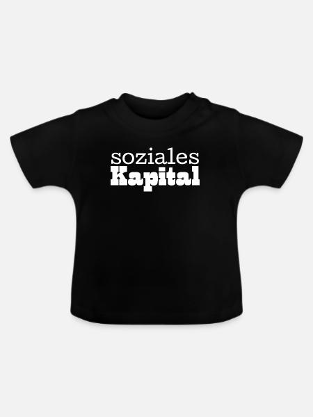 Soziales Kapital Typografie - Baby Bio-T-Shirt mit Rundhals - Schwarz